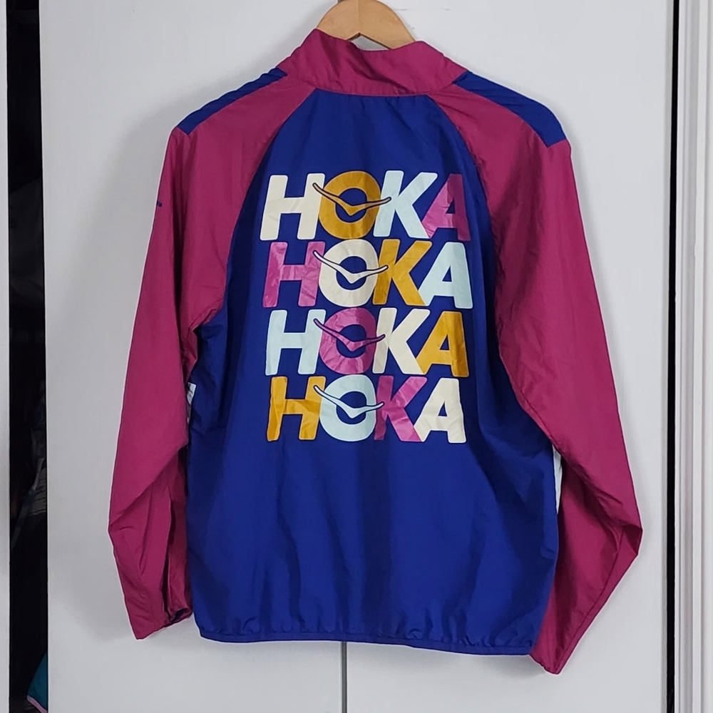 Hoka Blue and Pink Adventure Jacket